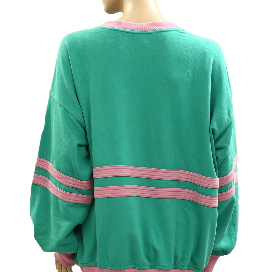 Pilcro Anthropologie Pep Rally Oversized Crew-Neck Sweatshirt Top