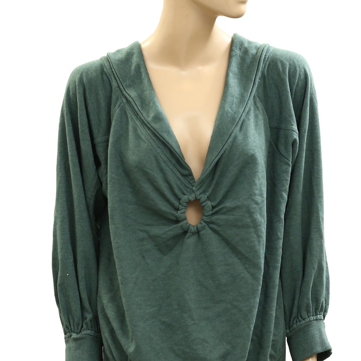 Pilcro Anthropologie Pilcro Off-Shoulder O-Ring Sweatshirt Top