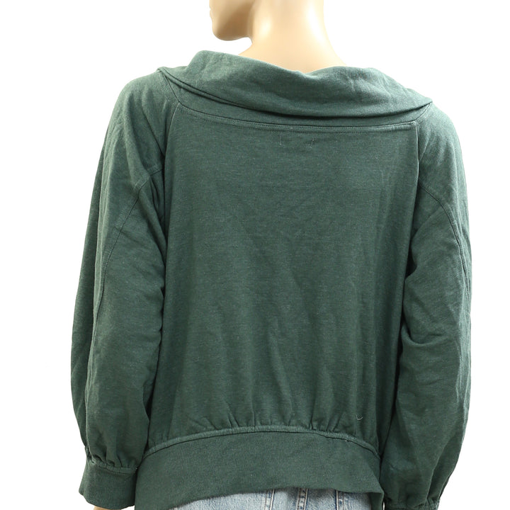 Pilcro Anthropologie Pilcro Off-Shoulder O-Ring Sweatshirt Top