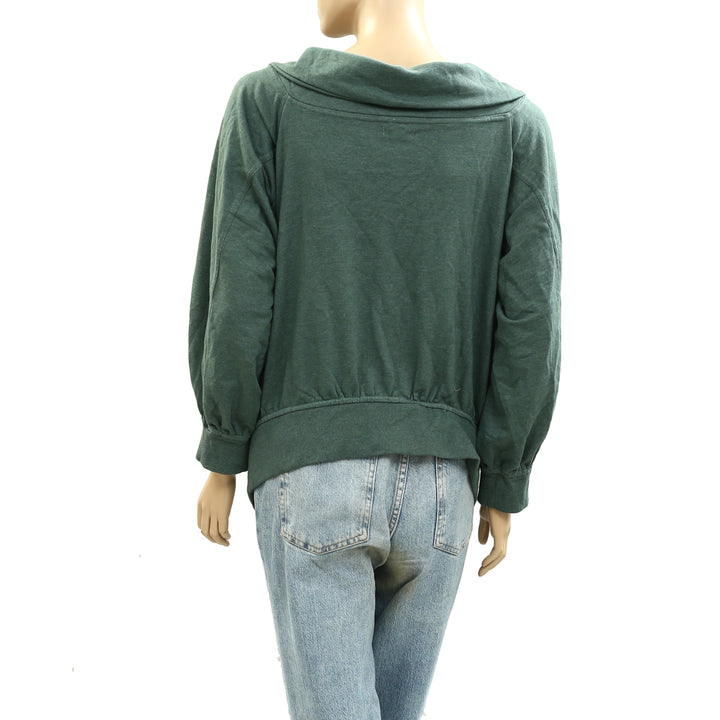 Pilcro Anthropologie Pilcro Off-Shoulder O-Ring Sweatshirt Top