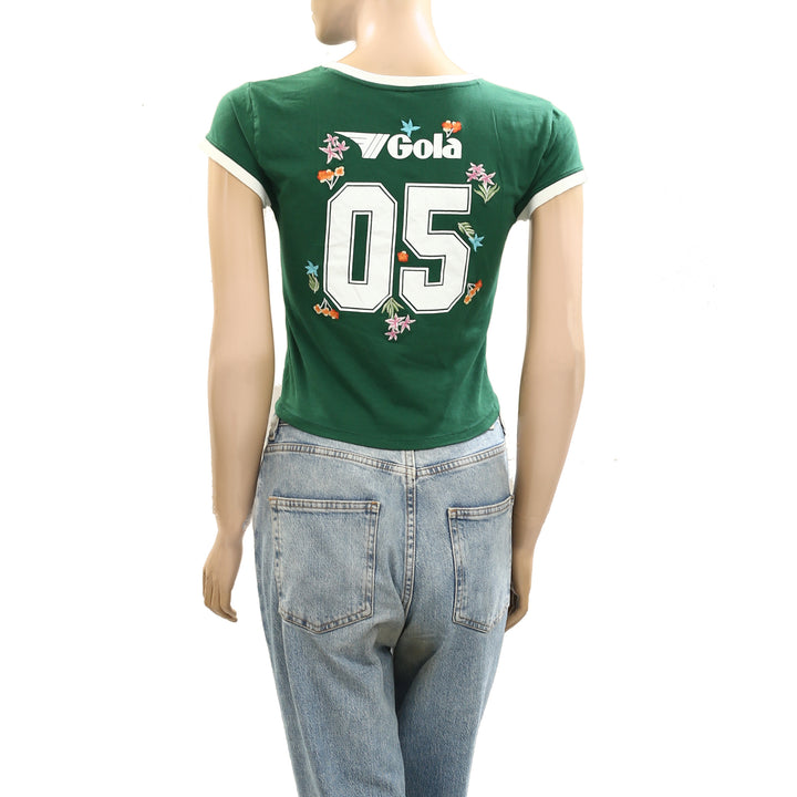 Gola x Anthropologie Runner Cropped Baby Tee Blouse Top