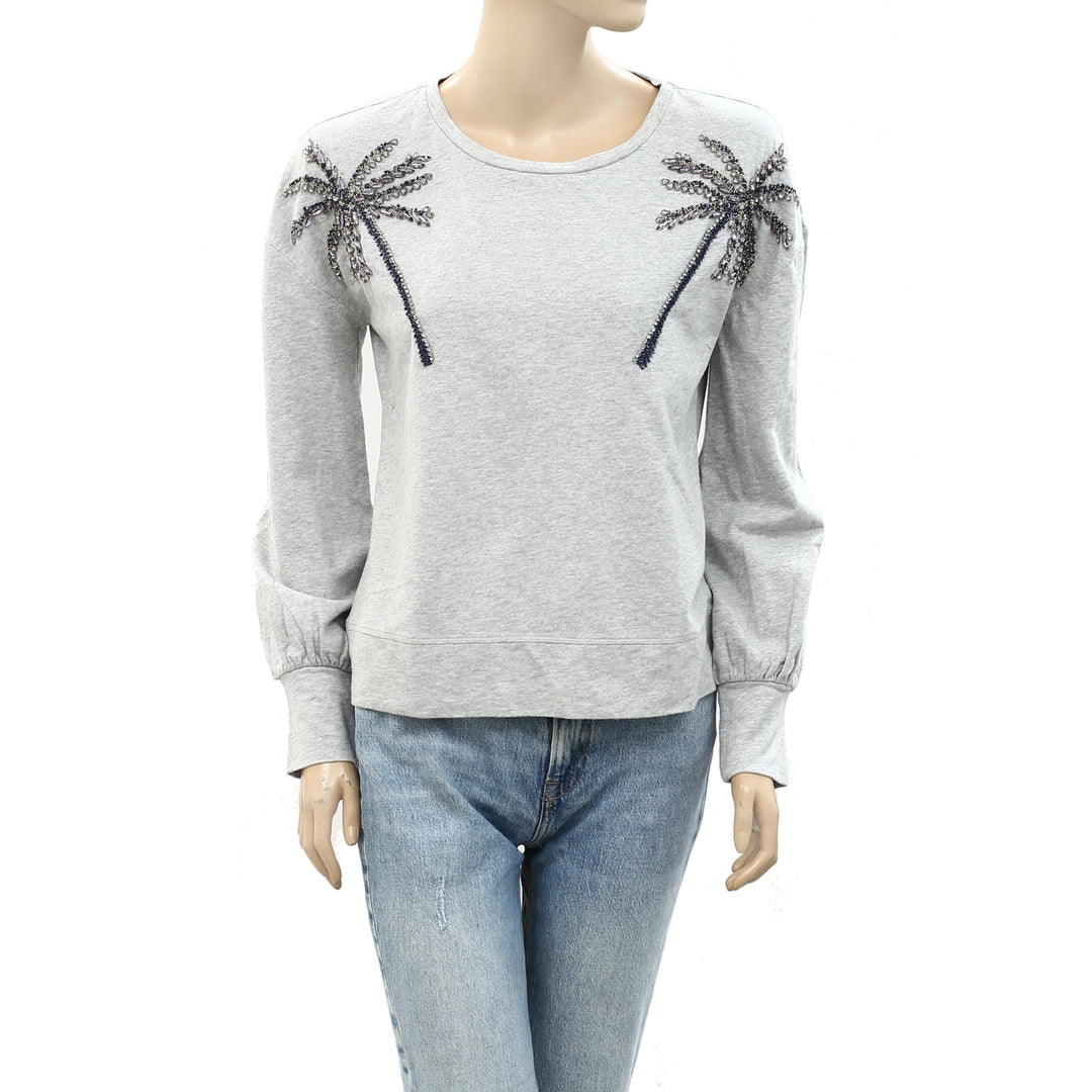 Lilly Pulitzer Tippie Embellished Sweatshirt Top M
