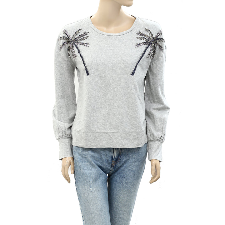 Lilly Pulitzer Tippie Embellished Sweatshirt Top M