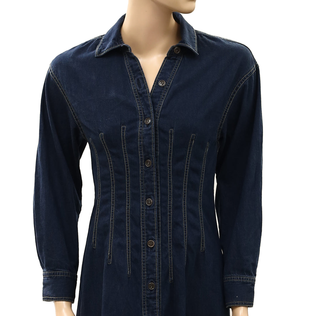 Free People Velverie Denim Midi Dress