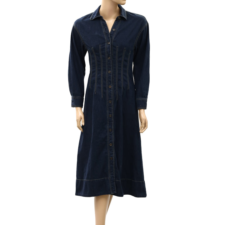 Free People Velverie Denim Midi Dress