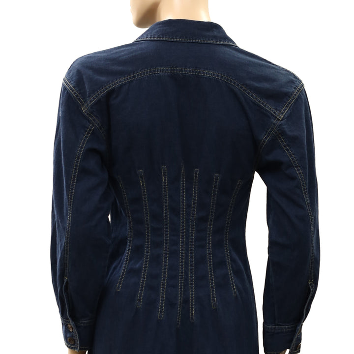 Free People Velverie Denim Midi Dress