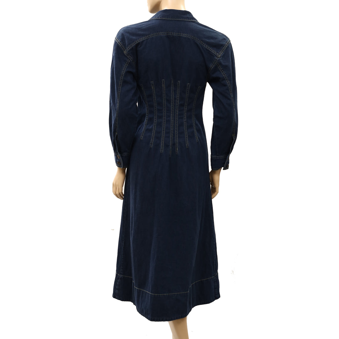 Free People Velverie Denim Midi Dress