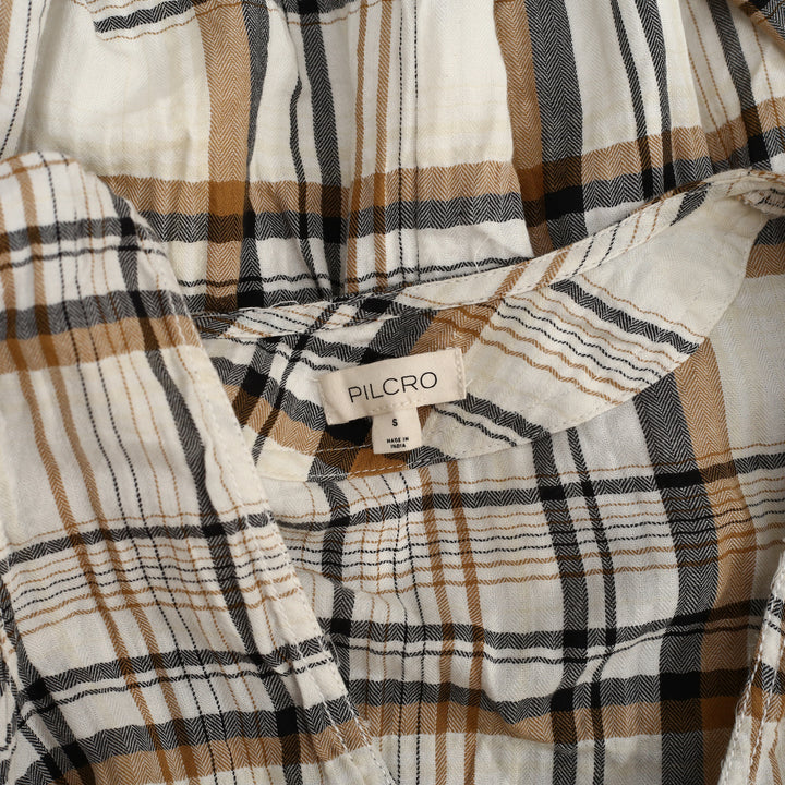 By Anthropologie Pilcro Flutter-Sleeve Button-Front Mini Dress