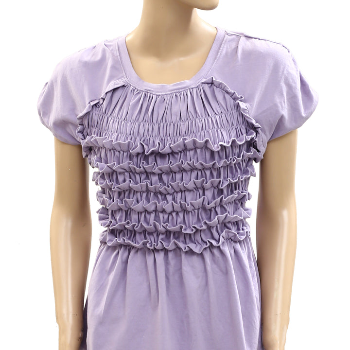 Maeve Anthropologie Smocked Ruffle Top