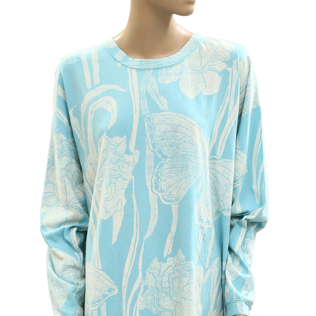 Free People We The Free Ellen Printed Long-Sleeve Tee Tunic Top