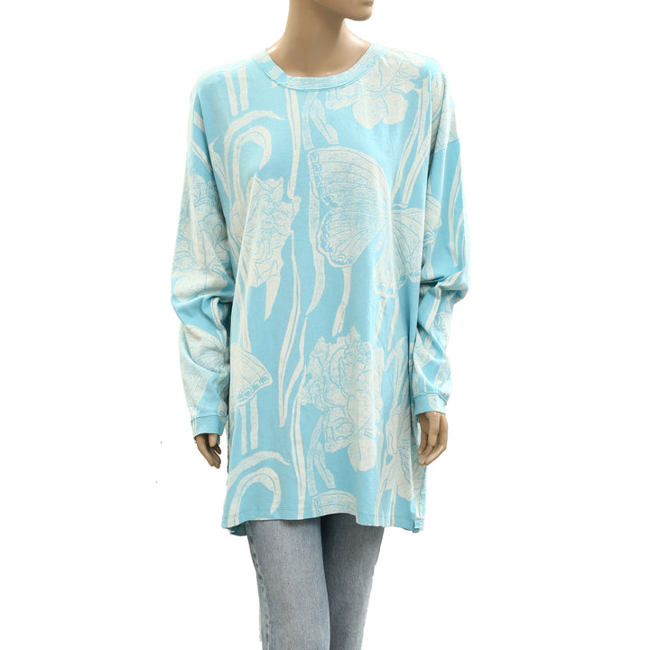 Free People We The Free Ellen Printed Long-Sleeve Tee Tunic Top