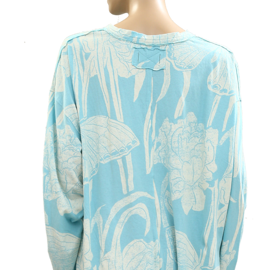 Free People We The Free Ellen Printed Long-Sleeve Tee Tunic Top