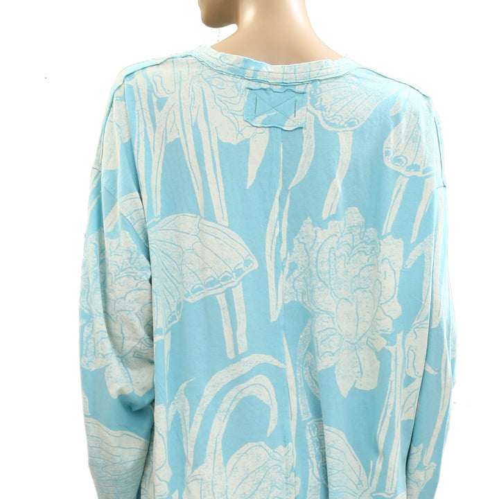 Free People We The Free Ellen Printed Long-Sleeve Tee Tunic Top