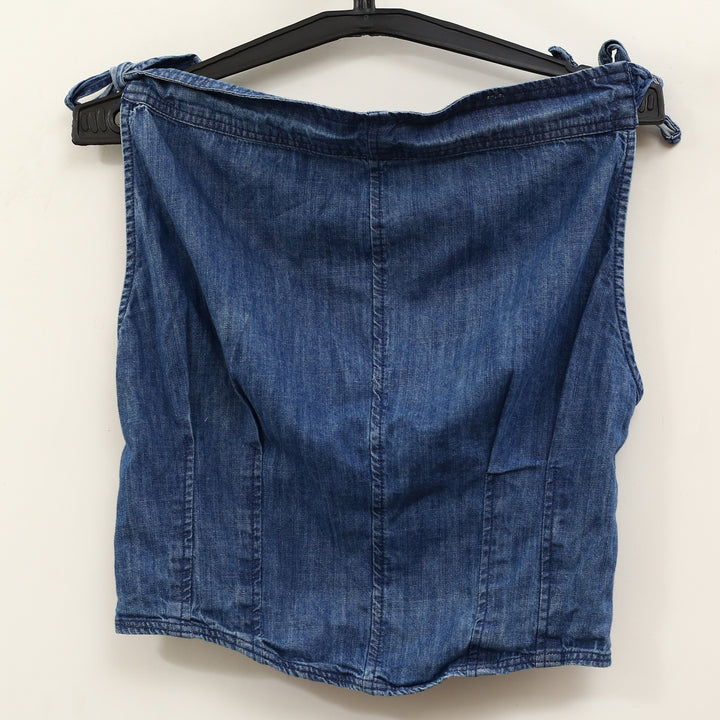 Free People Louie Indigo Blouse Top