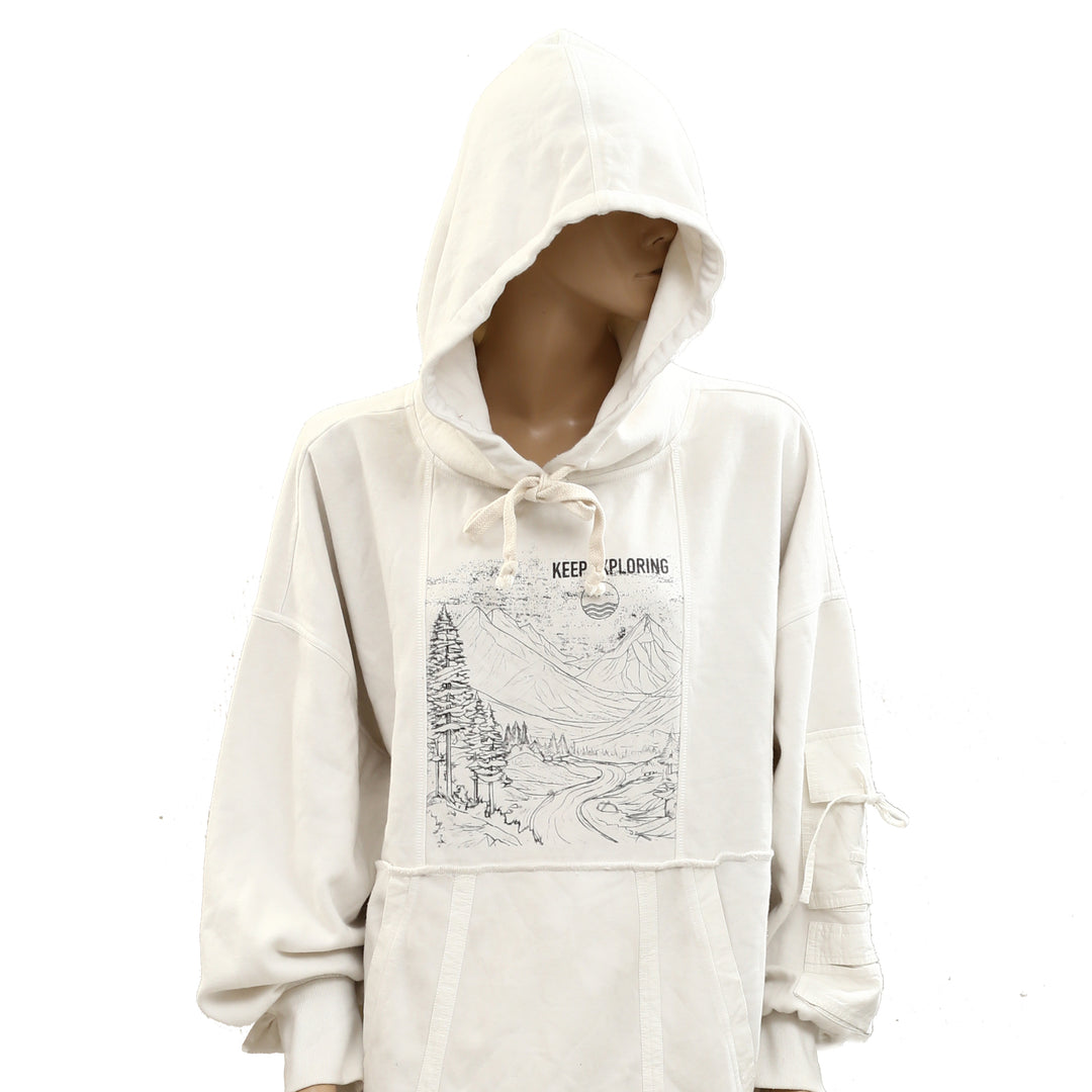 Anthropologie Daily Practice Base Weight Graphic Hoodie Top