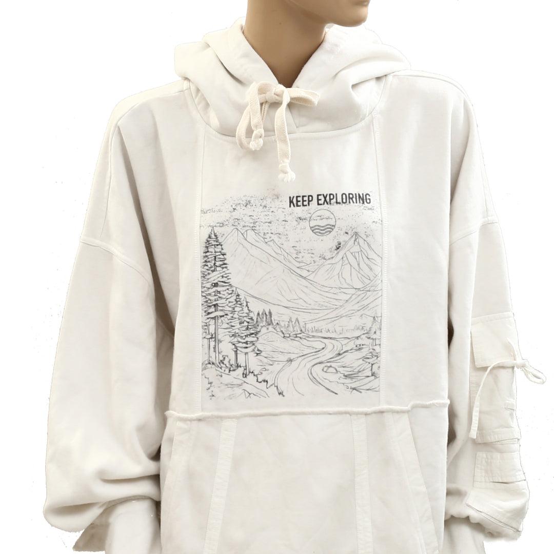 Anthropologie Daily Practice Base Weight Graphic Hoodie Top