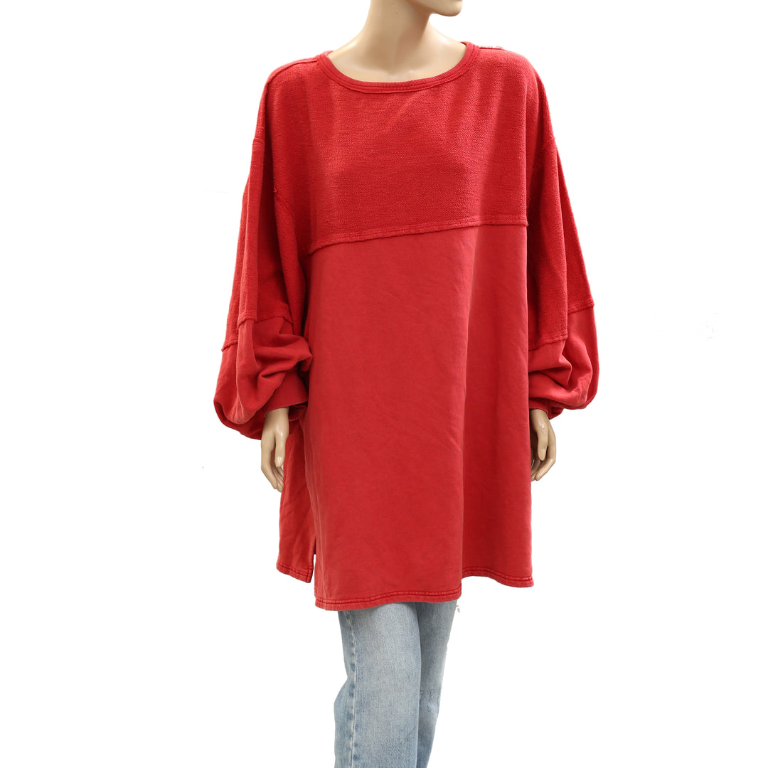 Free People We The Free Coastal Solid Crew Sweatshirt Top