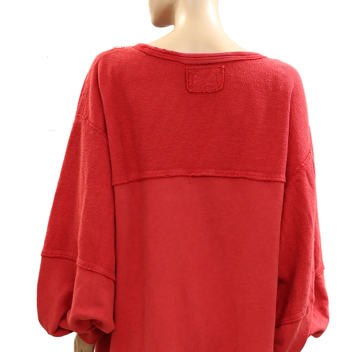 Free People We The Free Coastal Solid Crew Sweatshirt Top