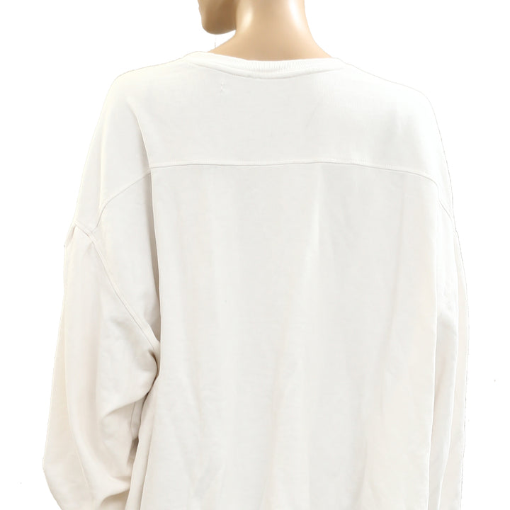 By Anthropologie Tulle-Hem Pullover Sweatshirt Top
