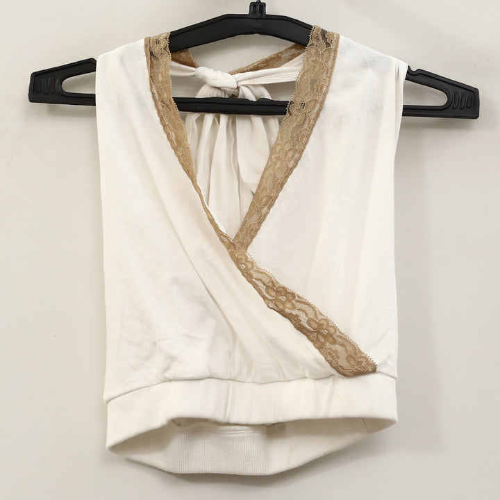 Free People Cropped Opal Dust Halter Blouse Top