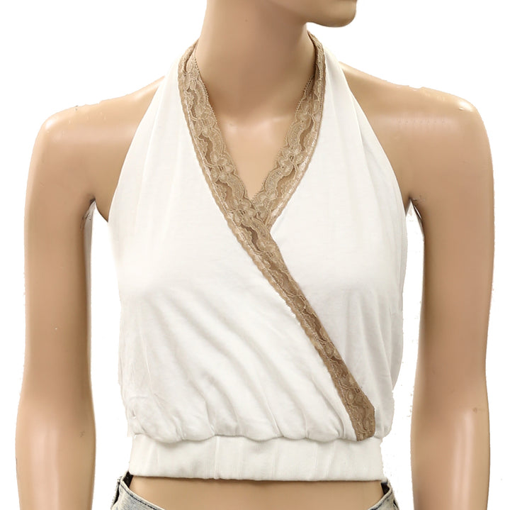 Free People Cropped Opal Dust Halter Blouse Top