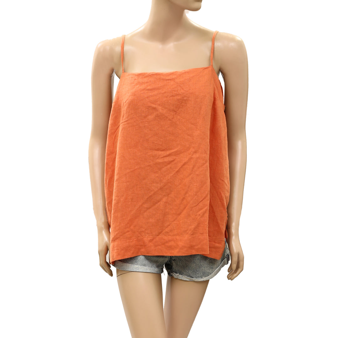 Free People Free-Est Sightseer Linen Tank Tunic Top
