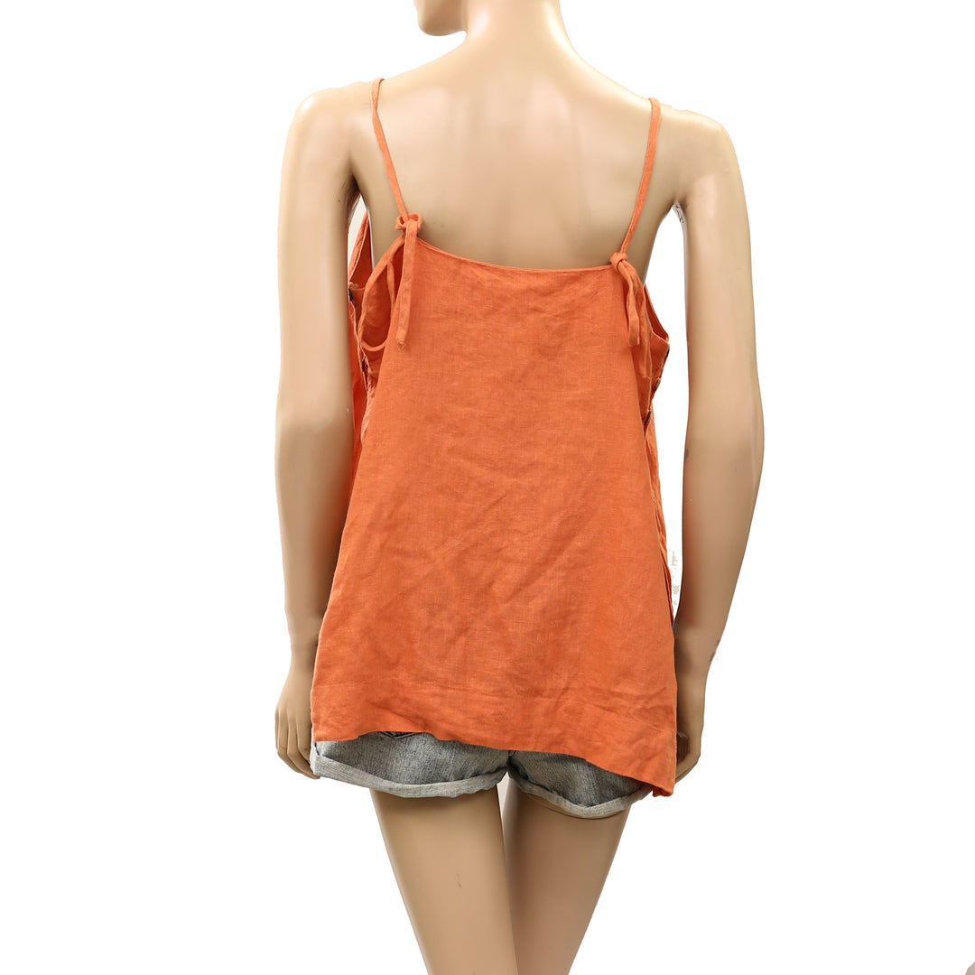 Free People Free-Est Sightseer Linen Tank Tunic Top