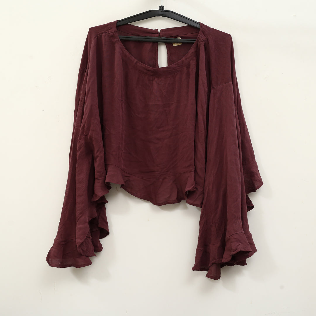 Free People Free Est Delilah Cropped Blouse Top