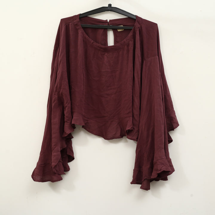 Free People Free Est Delilah Cropped Blouse Top