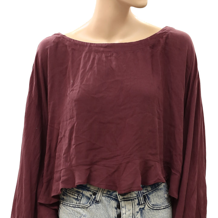 Free People Free Est Delilah Cropped Blouse Top