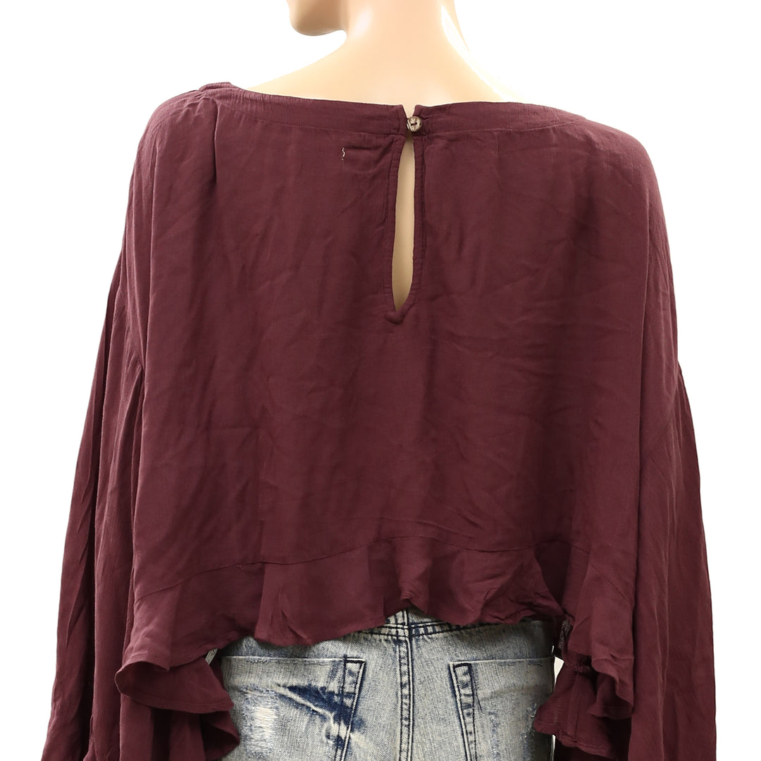 Free People Free Est Delilah Cropped Blouse Top
