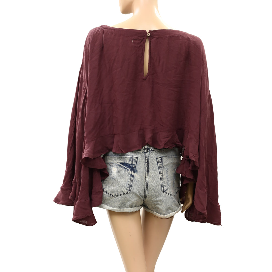Free People Free Est Delilah Cropped Blouse Top