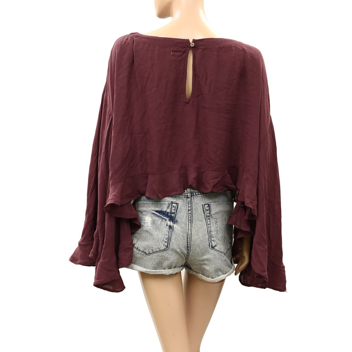 Free People Free Est Delilah Cropped Blouse Top