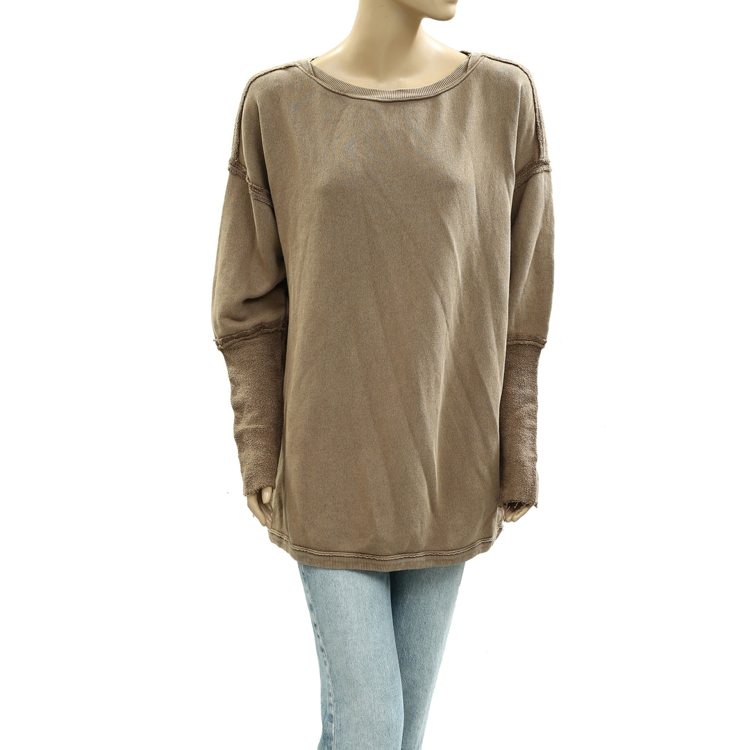 Free People Midnight Drift Pullover Sweatshirt Top