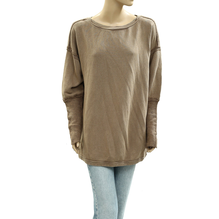 Free People Midnight Drift Pullover Sweatshirt Top