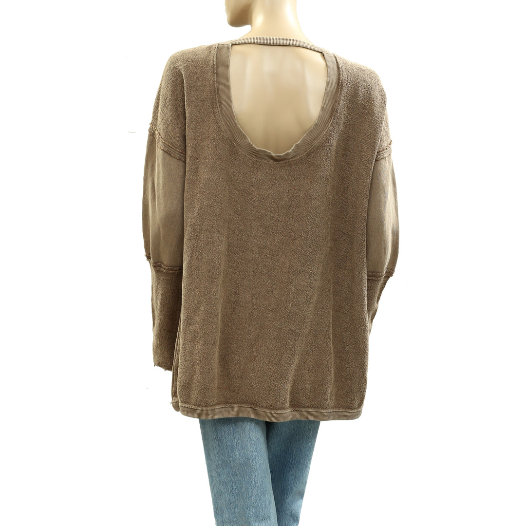 Free People Midnight Drift Pullover Sweatshirt Top