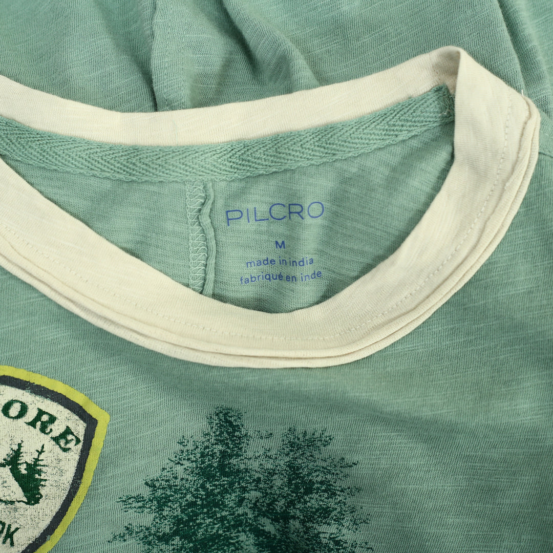 Anthropologie Pilcro Cotton Graphic Ringer Tee Blouse Top