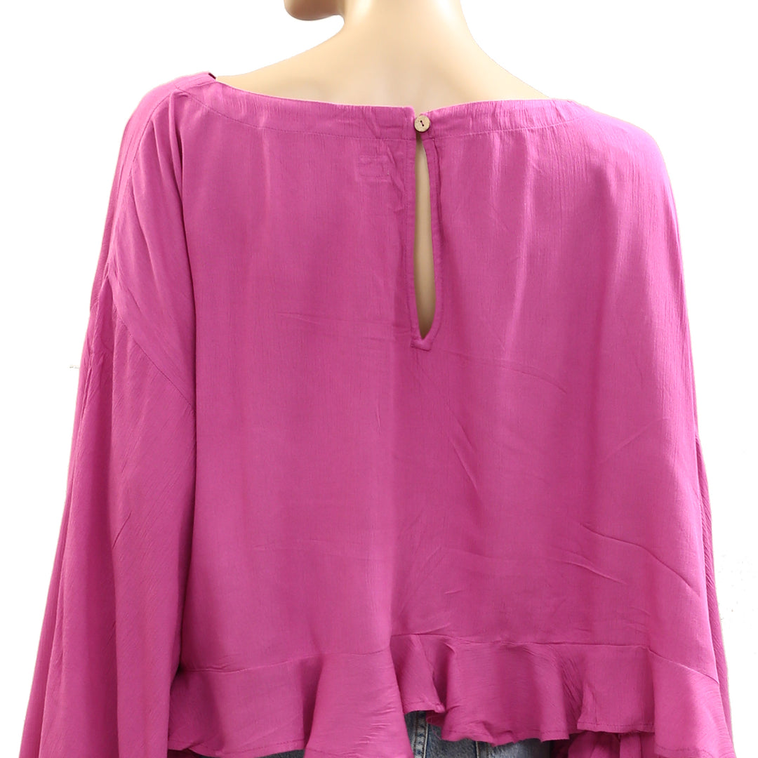 Free People Free Est Delilah Cropped Blouse Top