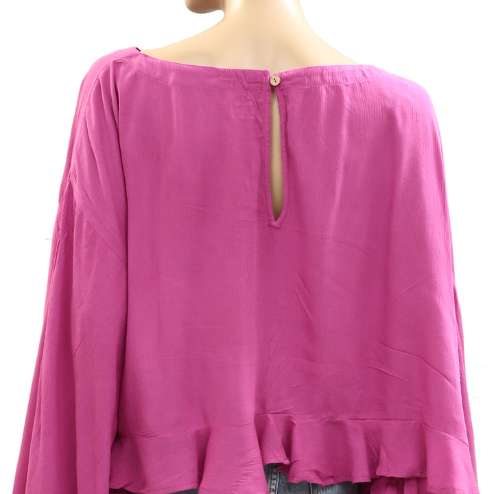 Free People Free Est Delilah Cropped Blouse Top