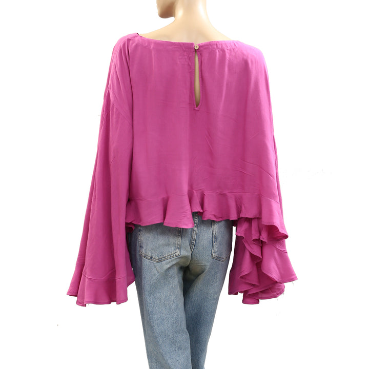 Free People Free Est Delilah Cropped Blouse Top