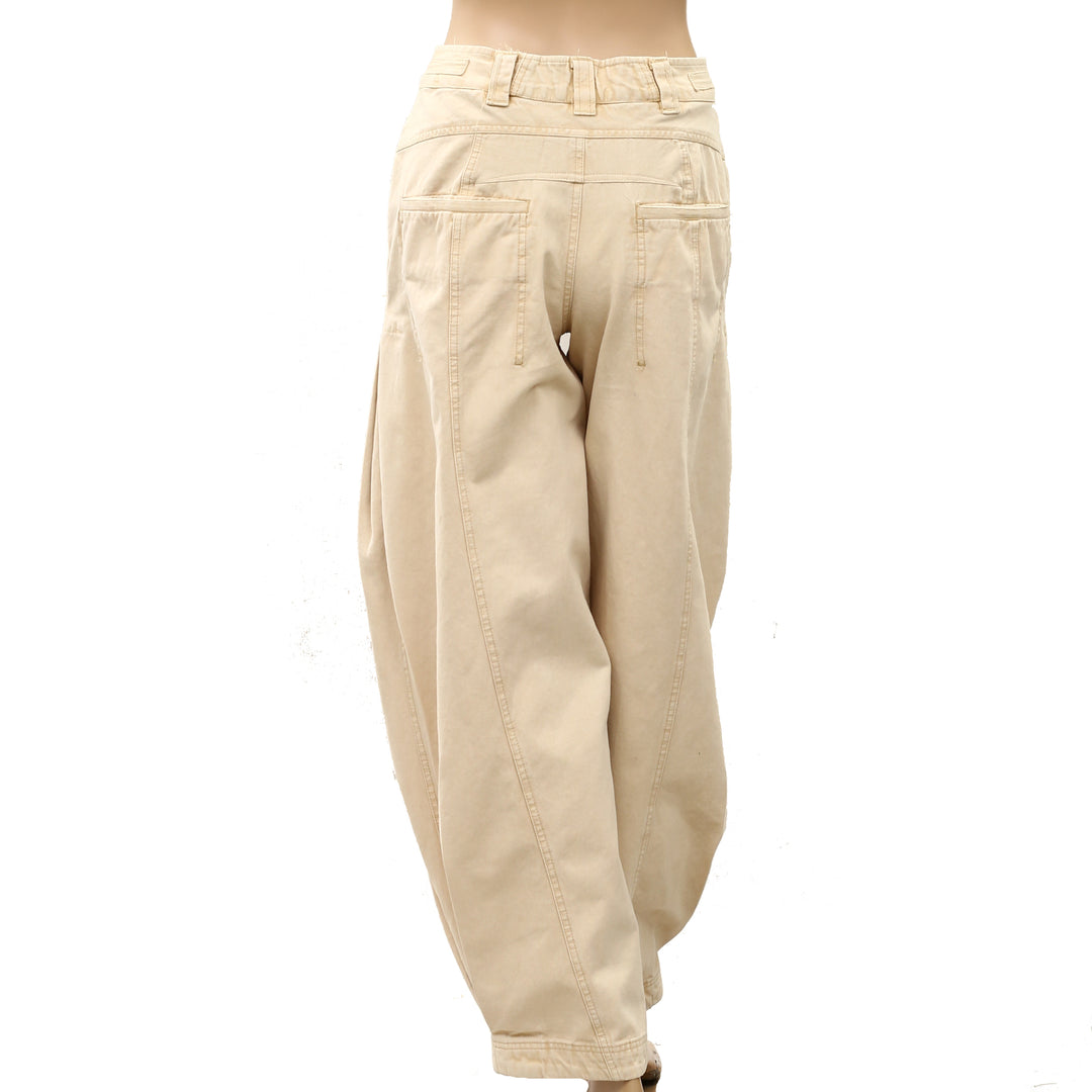 Free People Women's Jeans Pants Denim Mid-Rise Balloon Leg Cotton