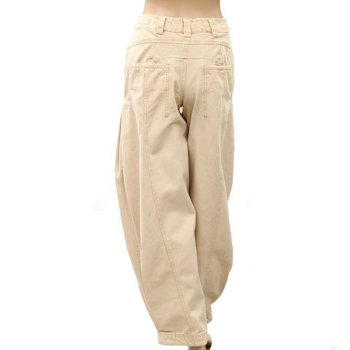 Free People Women's Jeans Pants Denim Mid-Rise Balloon Leg Cotton