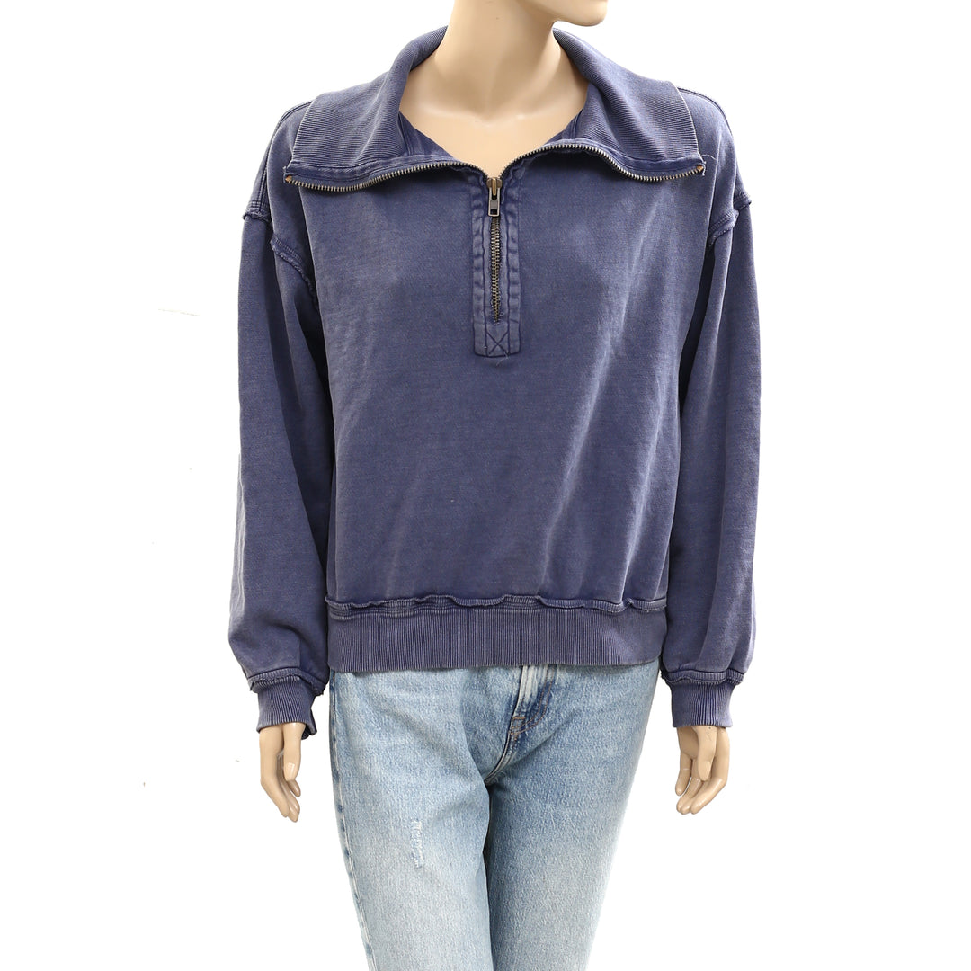 Free People We The Free Parker Half-Zip Pullover Sweatshirt