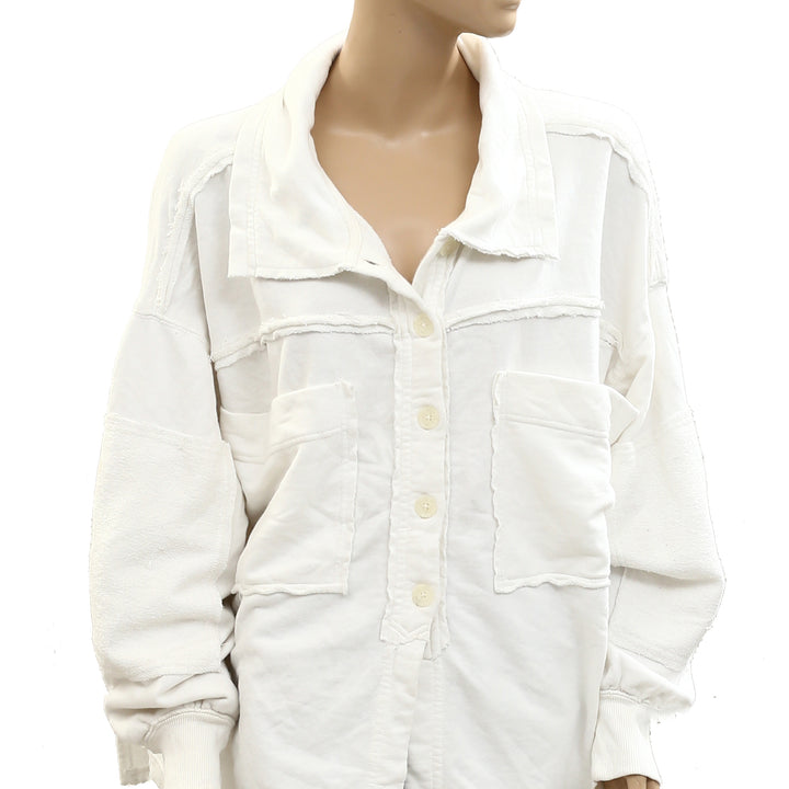 Free People Buttondown Sweatshirt Top