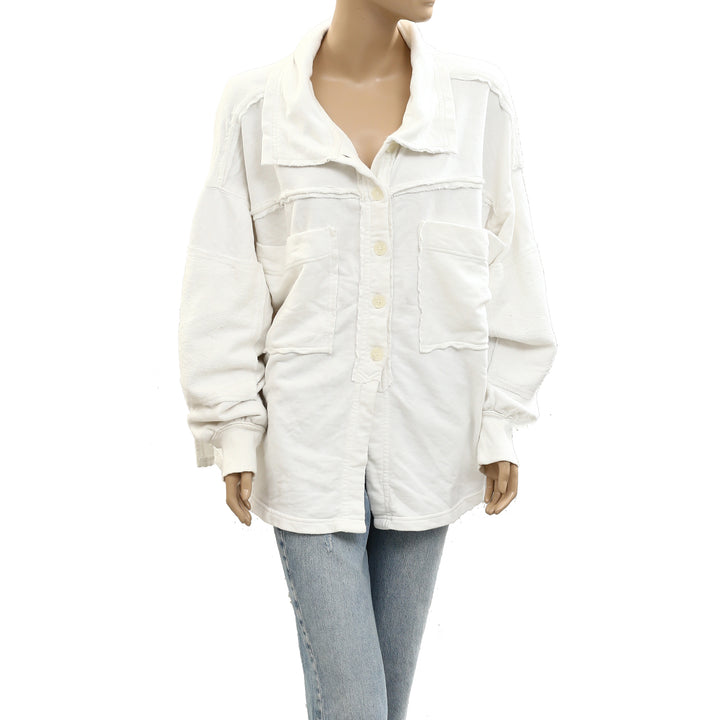 Free People Buttondown Sweatshirt Top