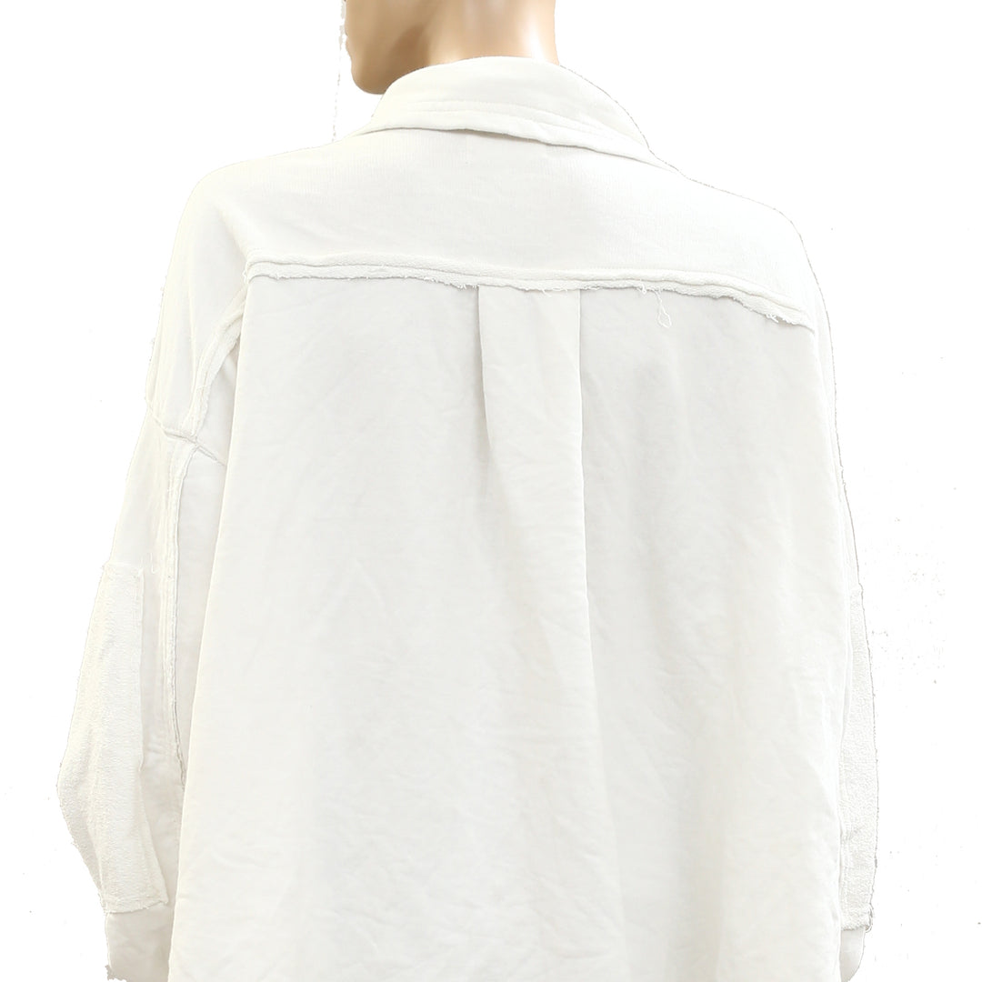 Free People Buttondown Sweatshirt Top