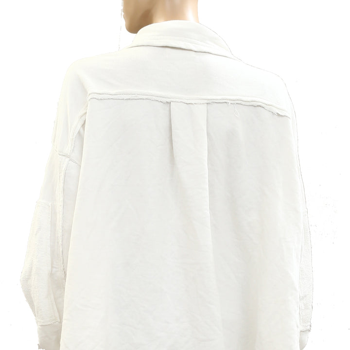 Free People Buttondown Sweatshirt Top