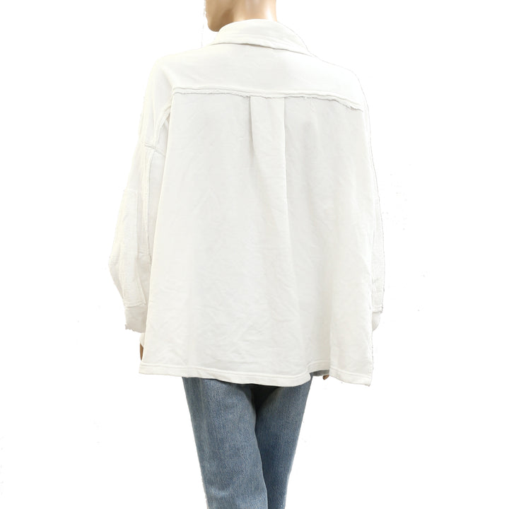 Free People Buttondown Sweatshirt Top