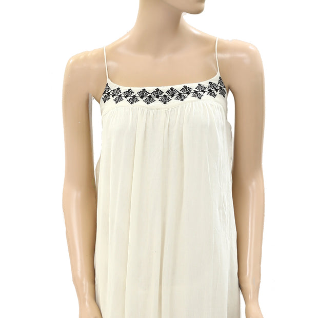 Denim & Supply Ralph Lauren Embroidered Ivory Maxi Dress