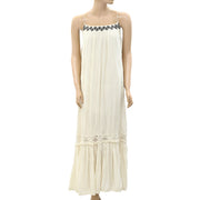 Denim & Supply Ralph Lauren Embroidered Ivory Maxi Dress